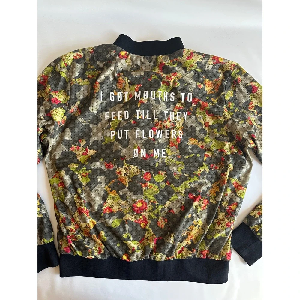 BLV Rocawear Men's Large‎ Floral Camo Bomber Jacket Full Zip Streetwear Colorful